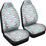 Girly Cat With Glasses Pattern Print Universal Fit Car Seat Covers 102422