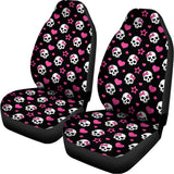 Girly Emo Skull Pattern Print Universal Fit Car Seat Covers 102422