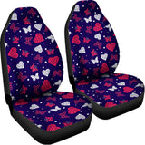Girly Heart And Butterfly Pattern Print Universal Fit Car Seat Covers 102422