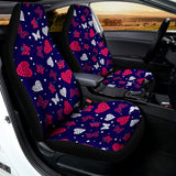 Girly Heart And Butterfly Pattern Print Universal Fit Car Seat Covers 102422