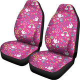 Girly Peace Sign And Love Pattern Print Universal Fit Car Seat Covers 102422