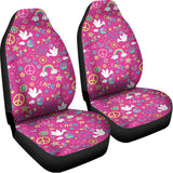 Girly Peace Sign And Love Pattern Print Universal Fit Car Seat Covers 102422
