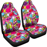 Girly Unicorn Cartoon Pattern Print Universal Fit Car Seat Covers 102422