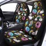 Girly Unicorn Donut Pattern Print Universal Fit Car Seat Covers 102422