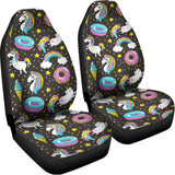 Girly Unicorn Donut Pattern Print Universal Fit Car Seat Covers 102422