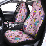 Girly Unicorn Ice Cream Pattern Print Universal Fit Car Seat Covers 102422