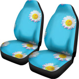 Glitch Daisy Flower Print Universal Fit Car Seat Covers 102422