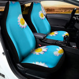 Glitch Daisy Flower Print Universal Fit Car Seat Covers 102422