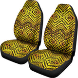 Gold African Ethnic Tribal Pattern Print Universal Fit Car Seat Covers 102422