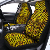 Gold African Ethnic Tribal Pattern Print Universal Fit Car Seat Covers 102422