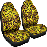 Gold African Ethnic Tribal Pattern Print Universal Fit Car Seat Covers 102422