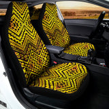 Gold African Ethnic Tribal Pattern Print Universal Fit Car Seat Covers 102422