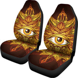 Gold All Seeing Eye Print Universal Fit Car Seat Covers 102422
