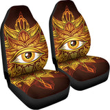 Gold All Seeing Eye Print Universal Fit Car Seat Covers 102422