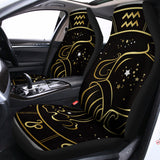 Gold And Black Aquarius Sign Print Universal Fit Car Seat Covers 102422
