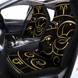 Gold And Black Aries Sign Print Universal Fit Car Seat Covers 102422