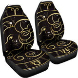Gold And Black Aries Sign Print Universal Fit Car Seat Covers 102422