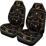 Gold And Black Cancer Sign Print Universal Fit Car Seat Covers 102422