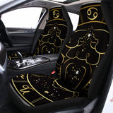 Gold And Black Cancer Sign Print Universal Fit Car Seat Covers 102422