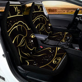 Gold And Black Capricorn Sign Print Universal Fit Car Seat Covers 102422