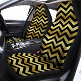Gold And Black Chevron Pattern Print Universal Fit Car Seat Covers 102422