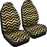 Gold And Black Chevron Pattern Print Universal Fit Car Seat Covers 102422