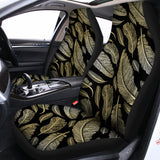 Gold And Black Feather Pattern Print Universal Fit Car Seat Covers 102422