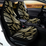 Gold And Black Feather Pattern Print Universal Fit Car Seat Covers 102422