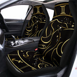Gold And Black Gemini Sign Print Universal Fit Car Seat Covers 102422