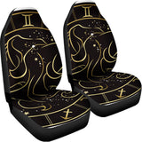 Gold And Black Gemini Sign Print Universal Fit Car Seat Covers 102422