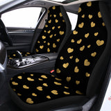 Gold And Black Heart Pattern Print Universal Fit Car Seat Covers 102422