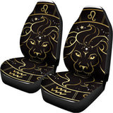 Gold And Black Leo Sign Print Universal Fit Car Seat Covers 102422