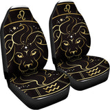 Gold And Black Leo Sign Print Universal Fit Car Seat Covers 102422