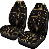 Gold And Black Libra Sign Print Universal Fit Car Seat Covers 102422