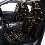 Gold And Black Libra Sign Print Universal Fit Car Seat Covers 102422