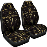 Gold And Black Libra Sign Print Universal Fit Car Seat Covers 102422