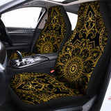 Gold And Black Mandala Print Universal Fit Car Seat Covers 102422