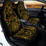 Gold And Black Mandala Print Universal Fit Car Seat Covers 102422