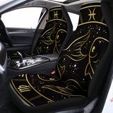Gold And Black Pisces Sign Print Universal Fit Car Seat Covers 102422