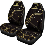 Gold And Black Sagittarius Sign Print Universal Fit Car Seat Covers 102422