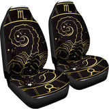 Gold And Black Scorpio Sign Print Universal Fit Car Seat Covers 102422