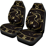 Gold And Black Taurus Sign Print Universal Fit Car Seat Covers 102422