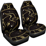Gold And Black Taurus Sign Print Universal Fit Car Seat Covers 102422