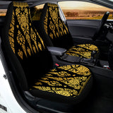 Gold And Black Thai Pattern Print Universal Fit Car Seat Covers 102422
