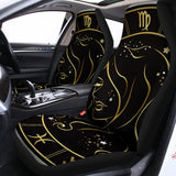 Gold And Black Virgo Sign Print Universal Fit Car Seat Covers 102422