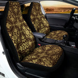 Gold And Brown Thai Pattern Print Universal Fit Car Seat Covers 102422
