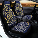 Gold And Grey Yin Yang Flower Print Universal Fit Car Seat Covers 102422