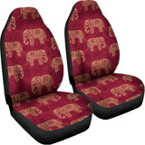 Gold And Red Boho Elephant Print Universal Fit Car Seat Covers 102422