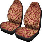 Gold And Red Thai Pattern Print Universal Fit Car Seat Covers 102422