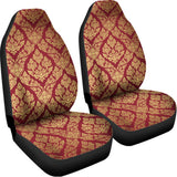 Gold And Red Thai Pattern Print Universal Fit Car Seat Covers 102422